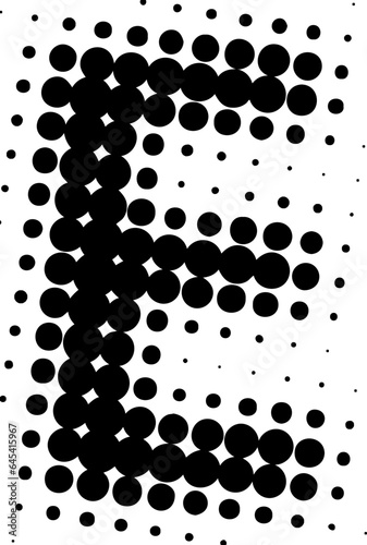 Letter E uppercase halftone effect display font.