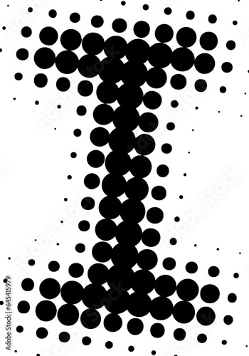 Letter I uppercase halftone effect display font.