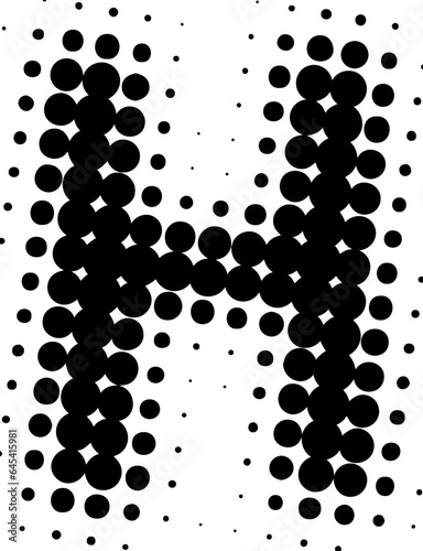Letter H uppercase halftone effect display font.