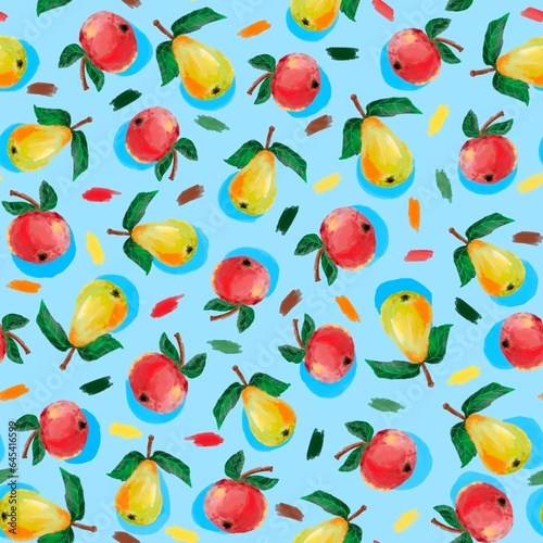 Wallpaper Mural Seamless patterns with apples and pears Torontodigital.ca