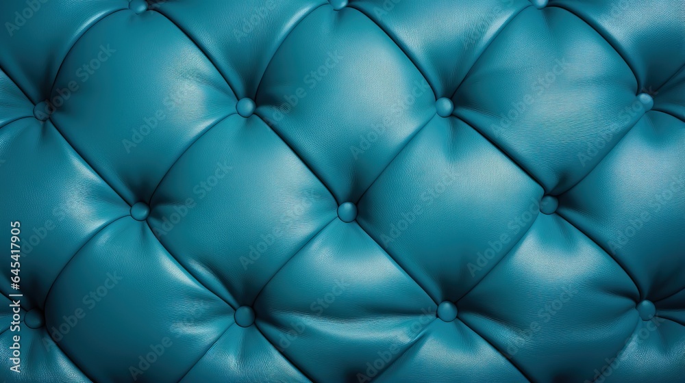 a close up of a blue leather upholstered chair. generative ai a close up of a blue leather upholstered chair. generative ai