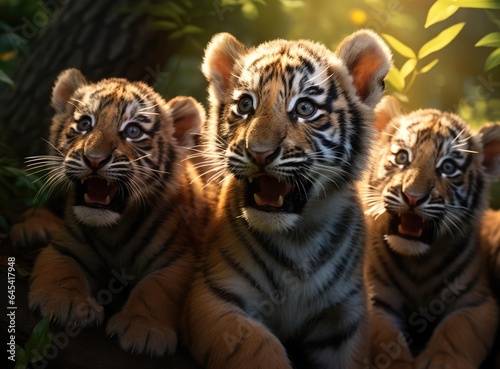 A group of tiger cubs © cherezoff