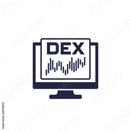 DEX, Decentralized exchange icon on white