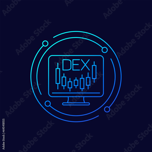 DEX, Decentralized exchange icon, linear design