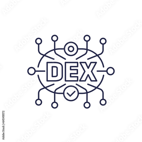 DEX line icon, Decentralized exchanges