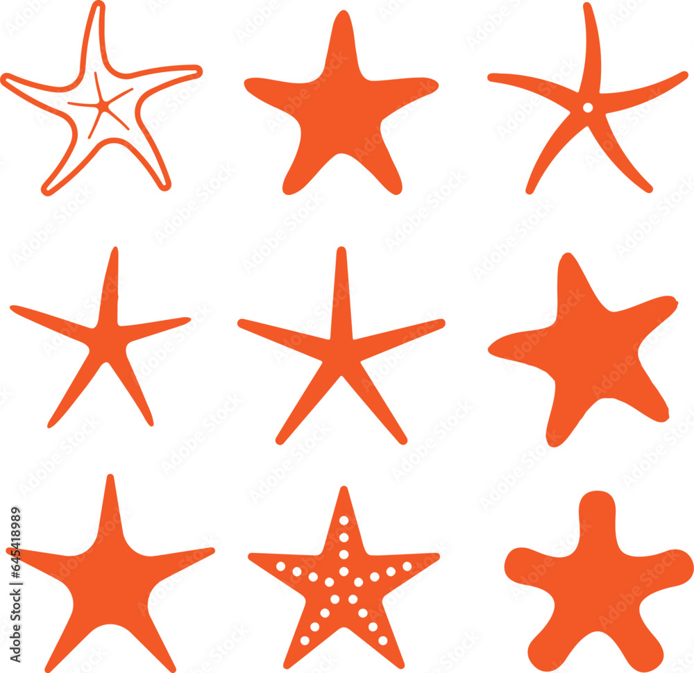 Starfish Silhouette Vector Pack Starfish Silhouette Vector Pack