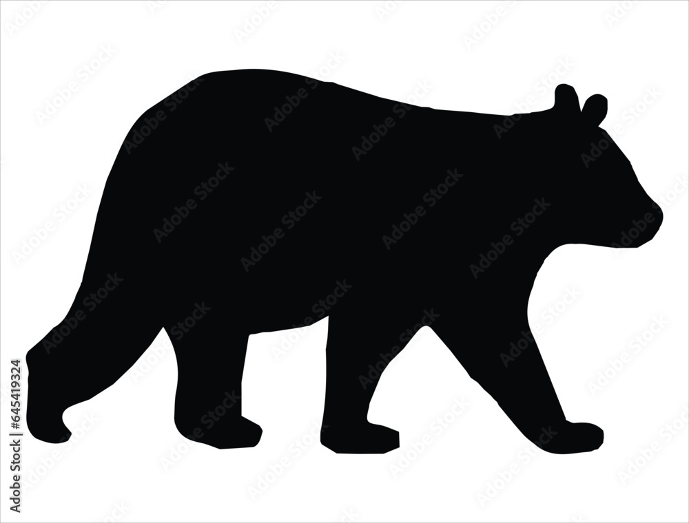Obraz premium Bear silhouette vector art white background