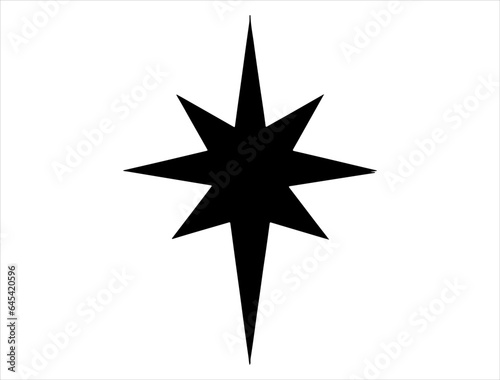 Bethlehem star silhouette vector art white background
