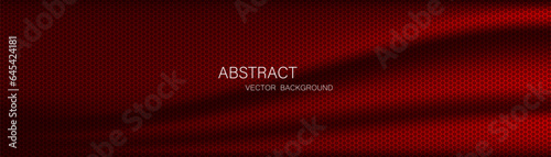 Abstract red steel mesh background with free space for design. Modern technology innovation concept background. Perforated dark red metal sheet for background image.	