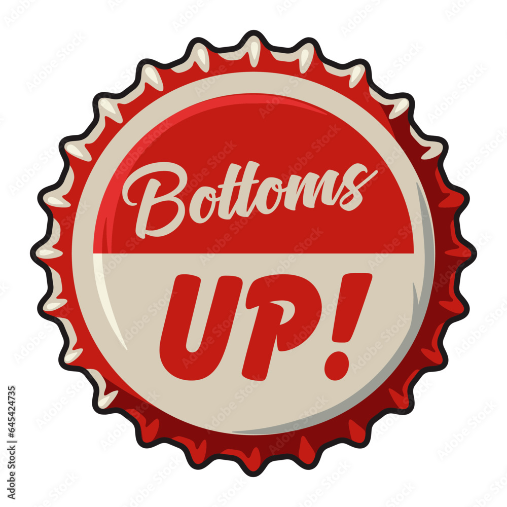 Beer cap vector art for brew emblem or craft beer logo. Label or print with metal cork for bar or brewery shop. Vintage old retro design for pub Beer cap vector art for brew emblem or craft beer logo. Label or print with metal cork for bar or brewery shop. Vintage old retro design for pub