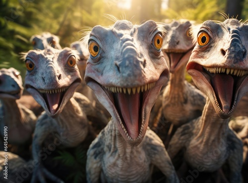 A group of velociraptors
