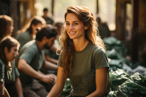 Zero Waste Lifestyle. Individuals sorting recyclables and compostables, showcasing the commitment to a sustainable climate through waste reduction. Generative Ai.