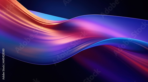 Abstract fluid holographic iridescent neon curved wave. Generative ai