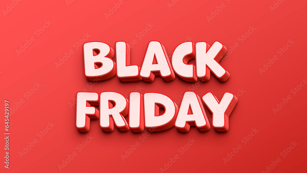 Efecto de texto 3D Black Friday con fondo rojo Efecto de texto 3D Black Friday con fondo rojo