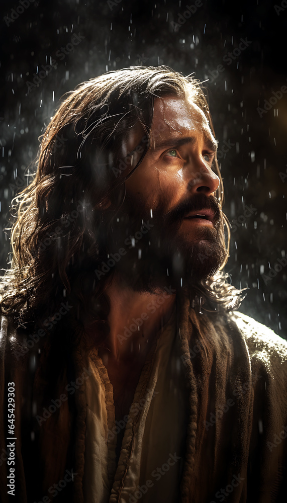 Jesus in Rain