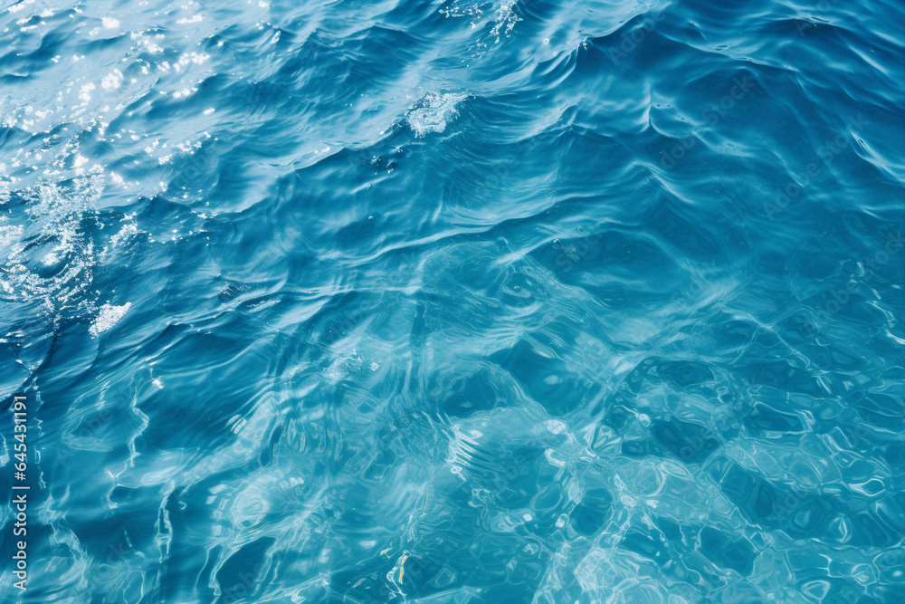 Calm blue ocean water surface waves background cutout Generative AI Calm blue ocean water surface waves background cutout Generative AI