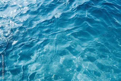 Calm blue ocean water surface waves background cutout Generative AI © Tetiana