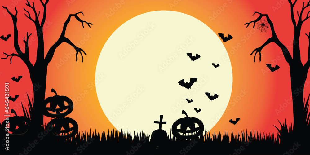 Spooktacular Halloween Vector Illustrations : Halloween banner and post design