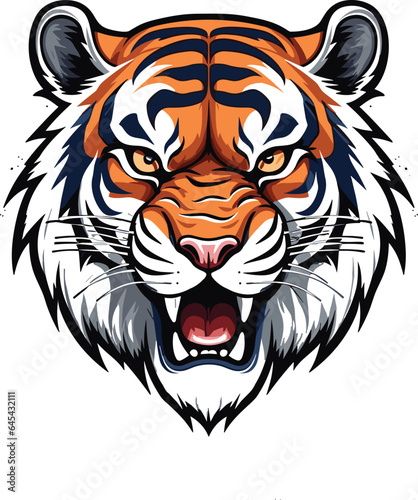 Tiger mascot logo sport with white background © RABBI