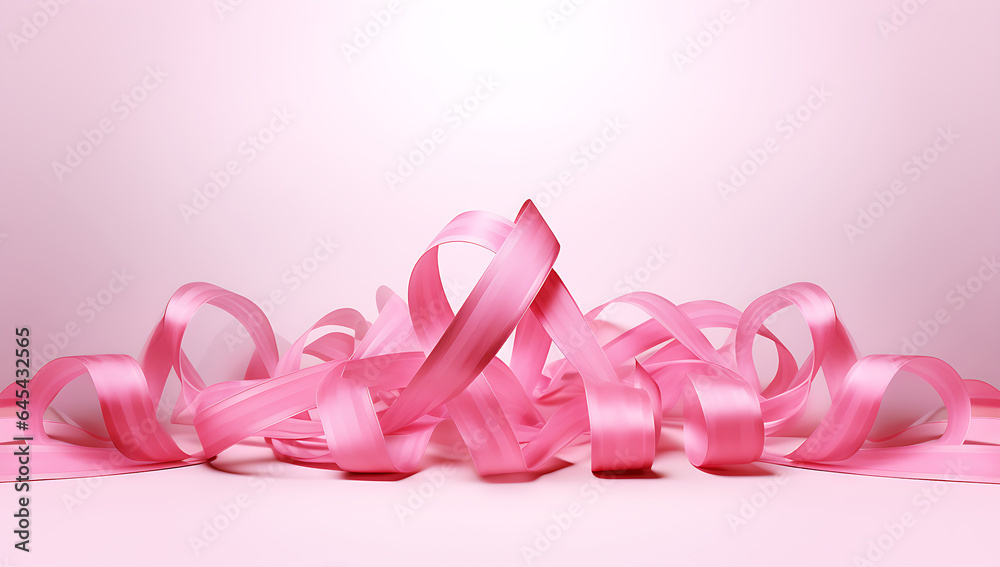Pink ribbon Breast cancer background. symbol of October month Awareness.