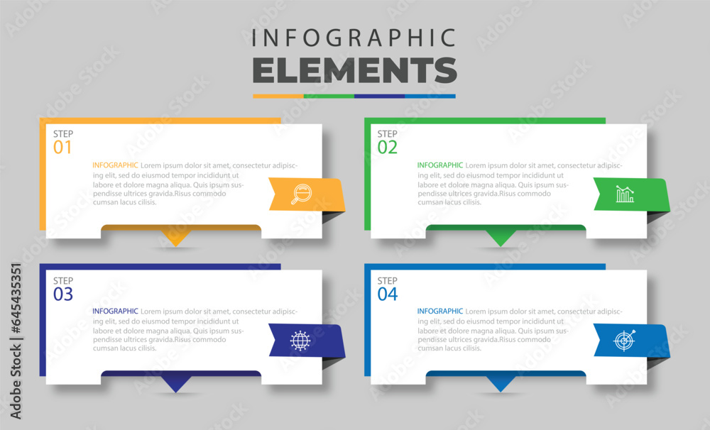 Infographics design and marketing icons. business concept with 4 options, steps or processes.