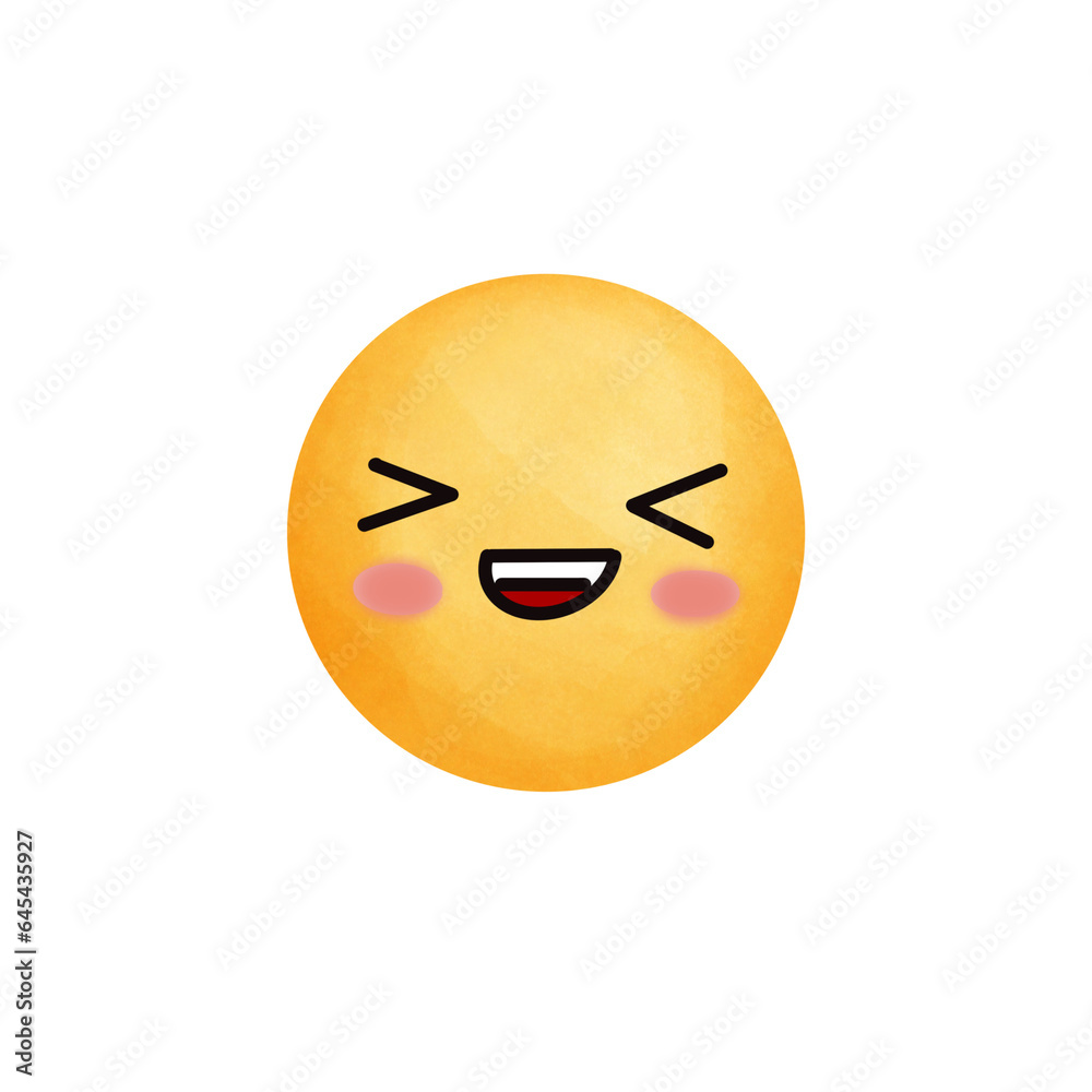 Fototapeta premium Emoji smiley face with a smile