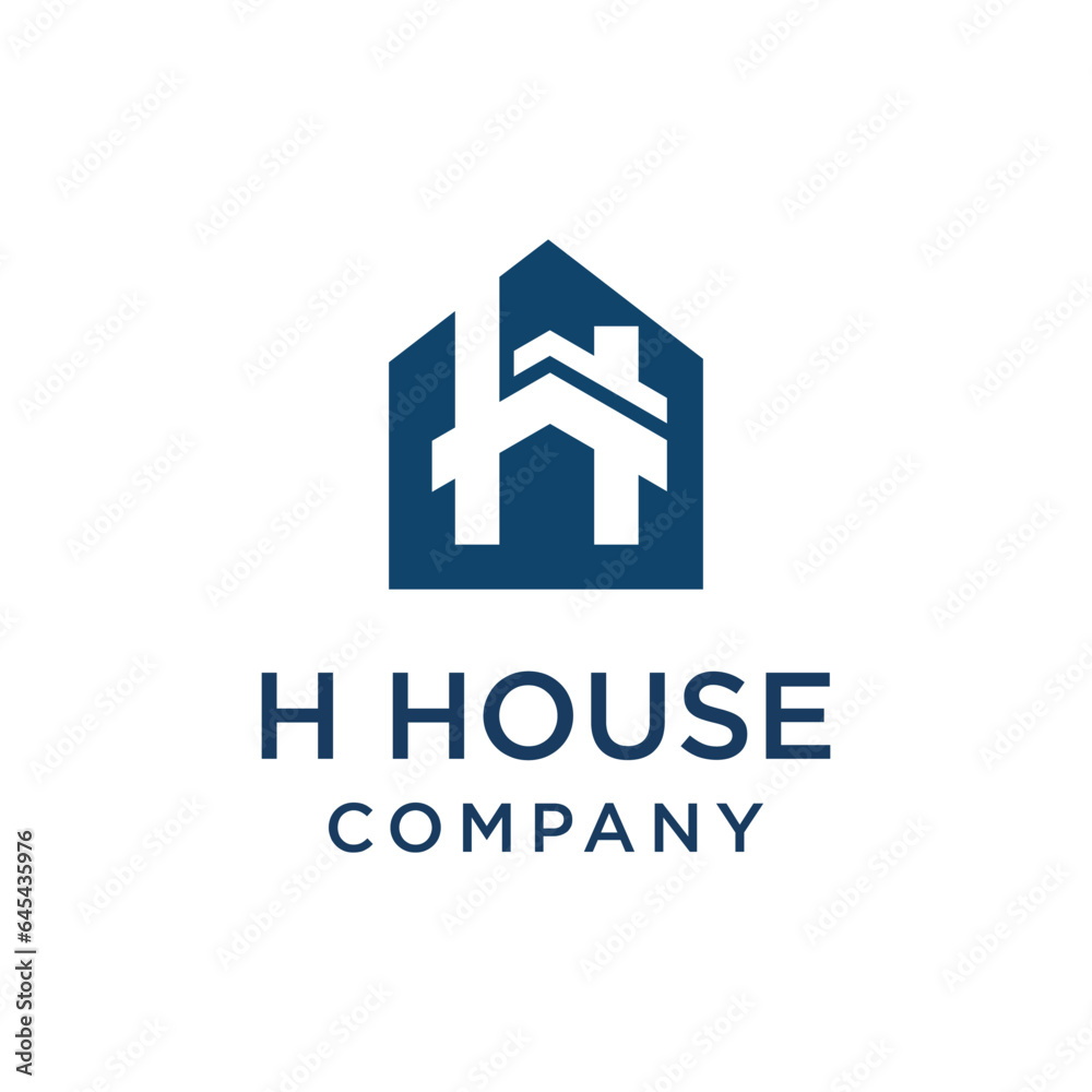 Home initial H monogram letter logo design, Home Logo Template, real estate logo design vector.