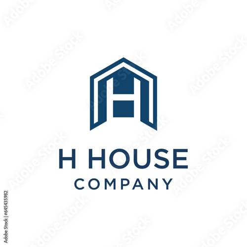 Home initial H monogram letter logo design, Home Logo Template, real estate logo design vector.