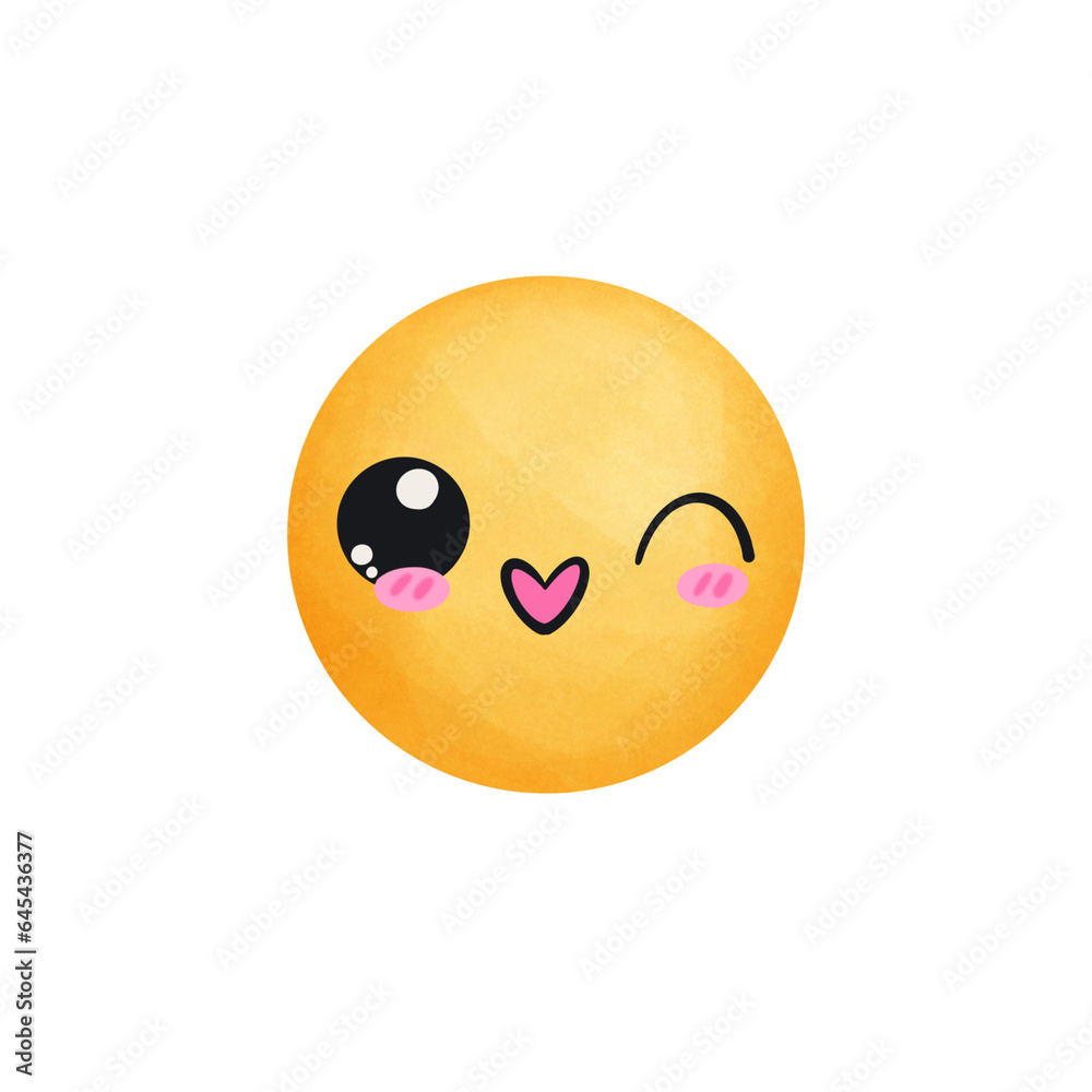 Fototapeta premium Emoji smiley face with a smile
