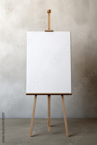 A blank canvas on an easel, waiting to be filled with color and creativity