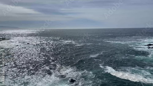 Panoramic of the cliff where the bufadora is, which is a geyser that is the show and public spectacle of the Mexican town of Ensenada, in Baja California, Mexico.