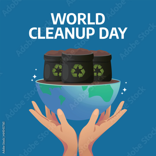 world cleanup day design template good for celebration usage. clean up day vector illustration. globe vector design. vector eps 10.