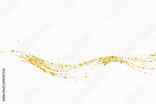 A wave of gold glitters. Festive background or design element.