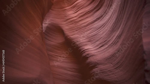 Antelope Canyon for Background - Impressive Rock Formations in Page Arizona Creating Labyrinth, Abstract Pattern Sandstone Walls and Beams of Sunlight
