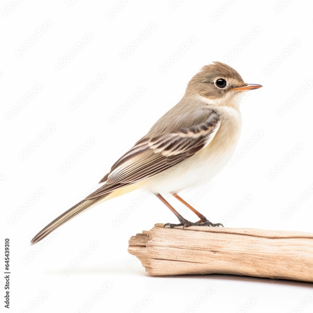 Least flycatcher bird isolated on white background. Least flycatcher bird isolated on white background.