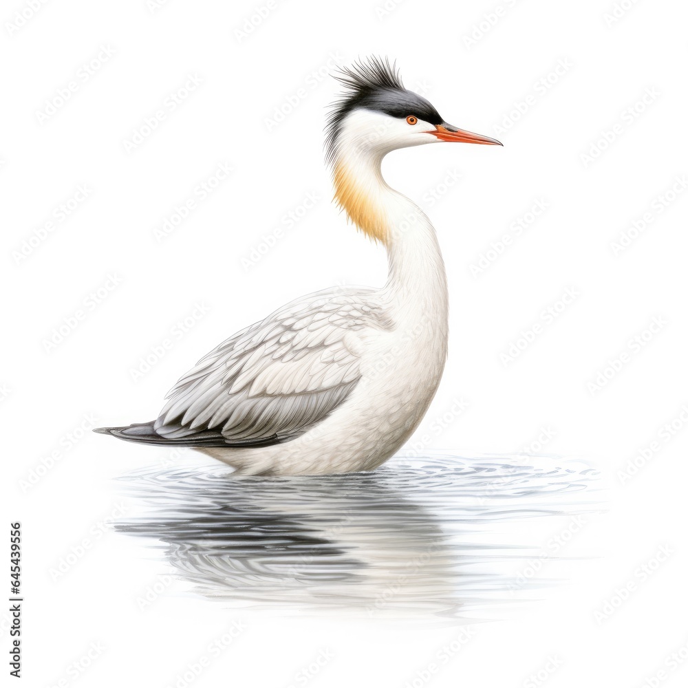 Western grebe bird isolated on white background. Western grebe bird isolated on white background.