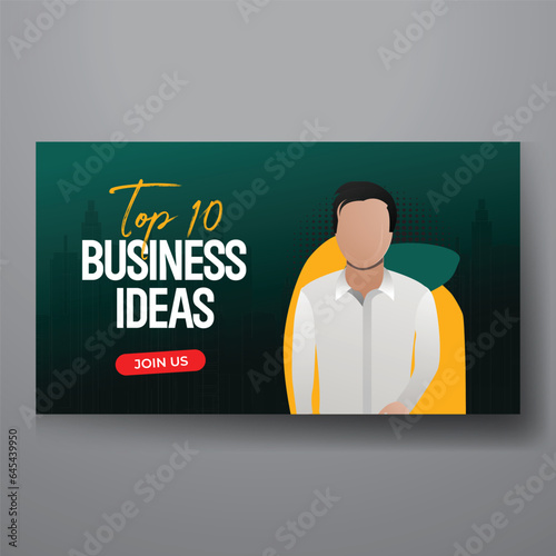 youtube video thumbnail or web banner template for Corporate business marketing video