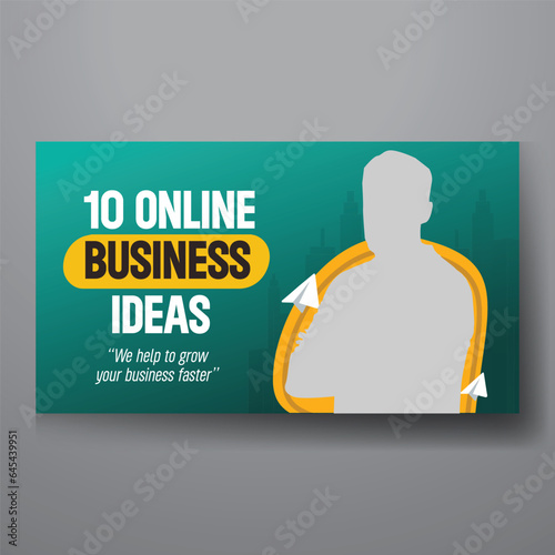 youtube video thumbnail or web banner template for Corporate business marketing video