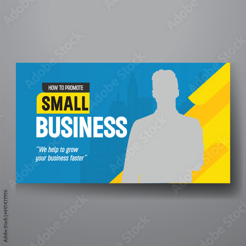 youtube video thumbnail or web banner template for Corporate business marketing video