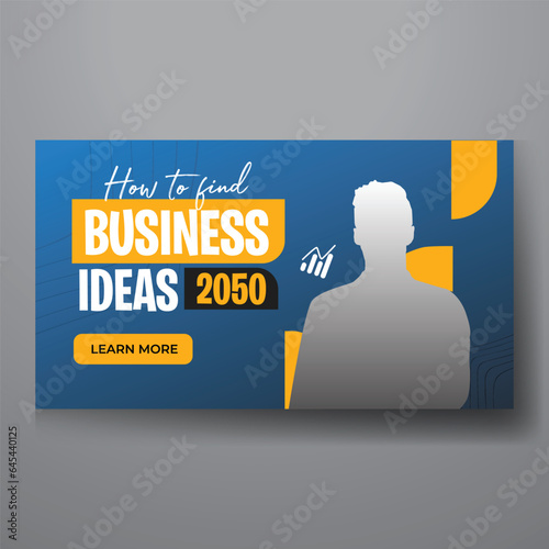 youtube video thumbnail or web banner template for Corporate business marketing video
