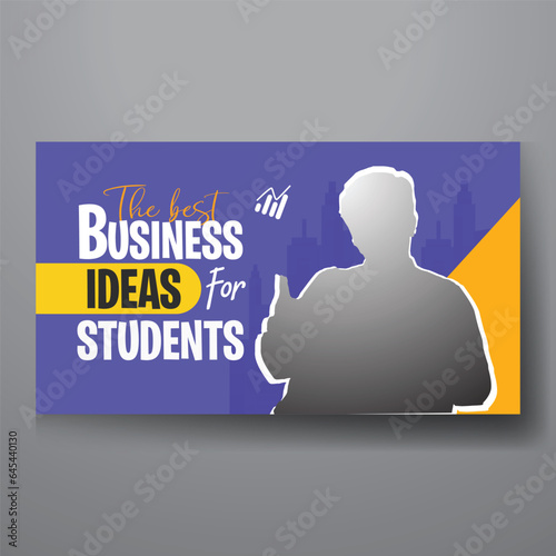 youtube video thumbnail or web banner template for Corporate business marketing video