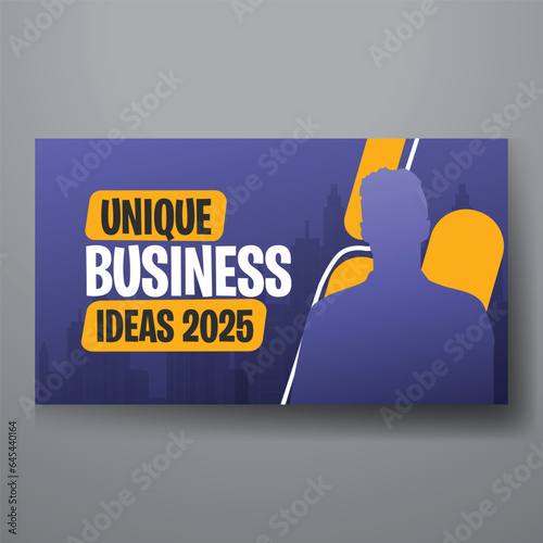 youtube video thumbnail or web banner template for Corporate business marketing video