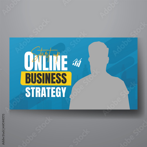 youtube video thumbnail or web banner template for Corporate business marketing video