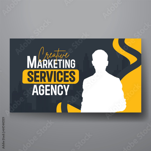 youtube video thumbnail or web banner template for Corporate business marketing video