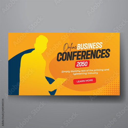 youtube video thumbnail or web banner template for Corporate business marketing video