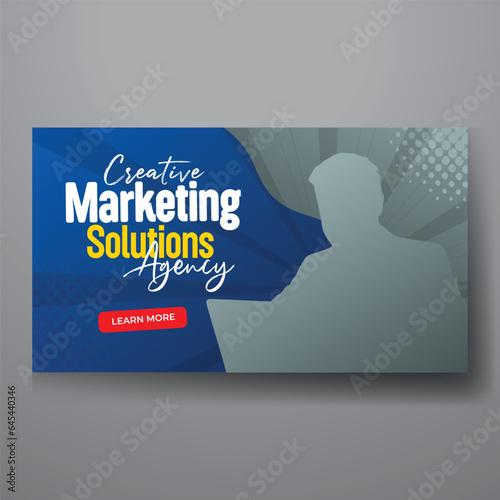 youtube video thumbnail or web banner template for Corporate business marketing video
