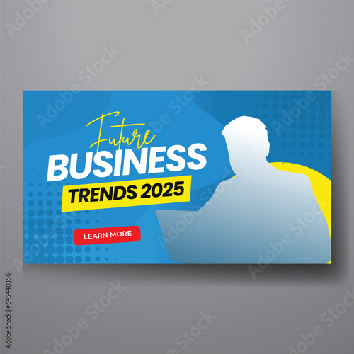 youtube video thumbnail or web banner template for Corporate business marketing video