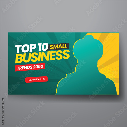youtube video thumbnail or web banner template for Corporate business marketing video