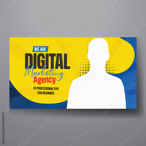 youtube video thumbnail or web banner template for Corporate business marketing video