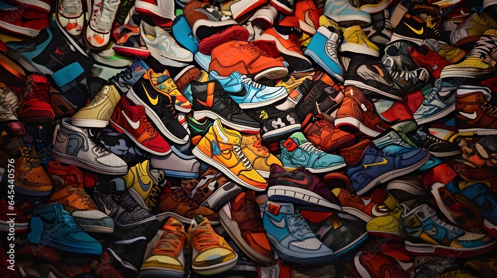 colorful sport shoes  - obrazy, fototapety, plakaty 